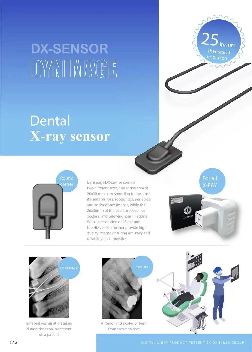 Sensor de raio x dental dynimage sistema intraoral digital de transmissão rápida intra-oral com software 3m cabo imagem clara dynimage