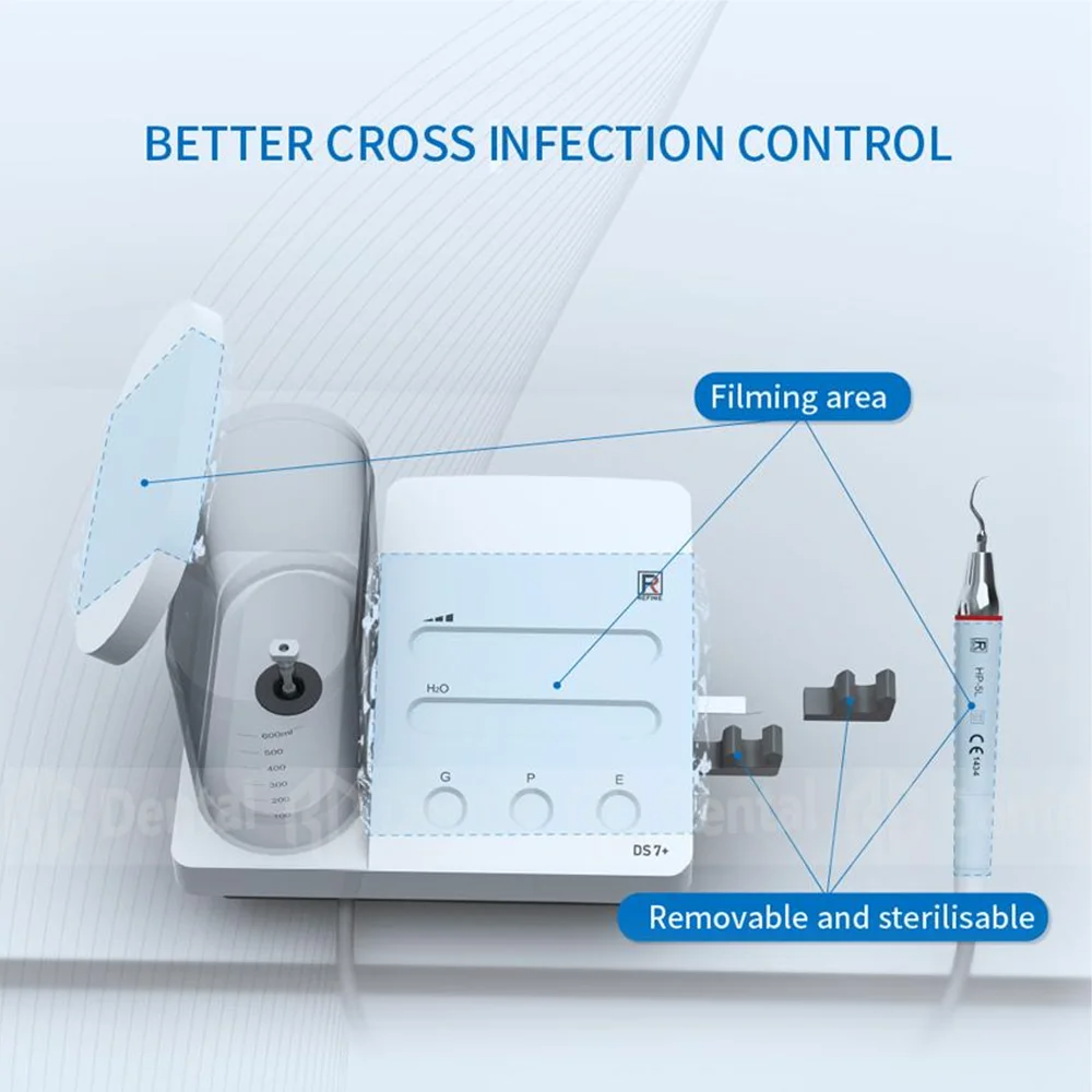 Para veterinário pet s dental scaler ultra-sônico endo escamação dentes com garrafa de água led periodontia handpiece destacável maxpiezo 7 +