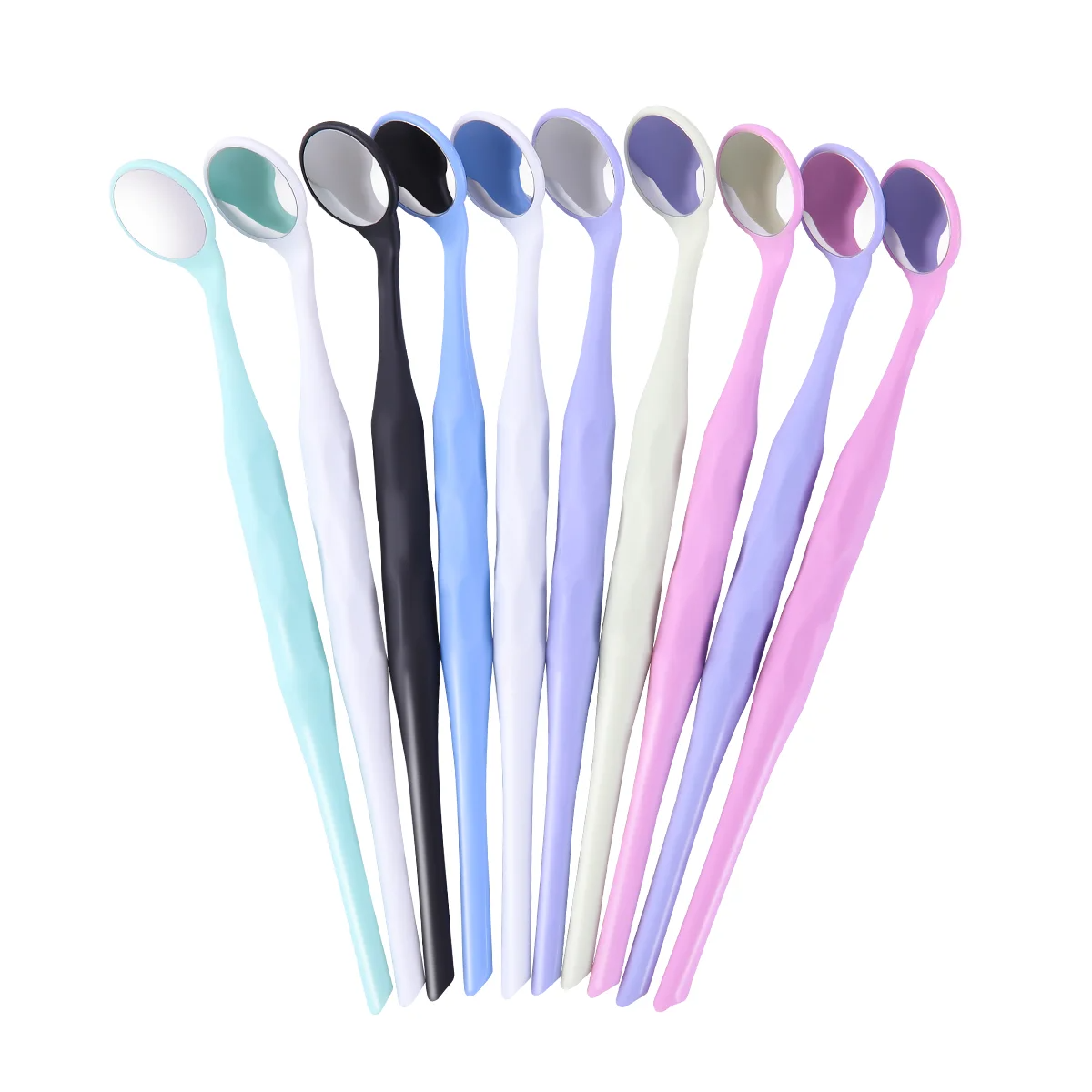 10pcs/Box With Random Colors Dental Double Sided Handle Mouth Mirrors