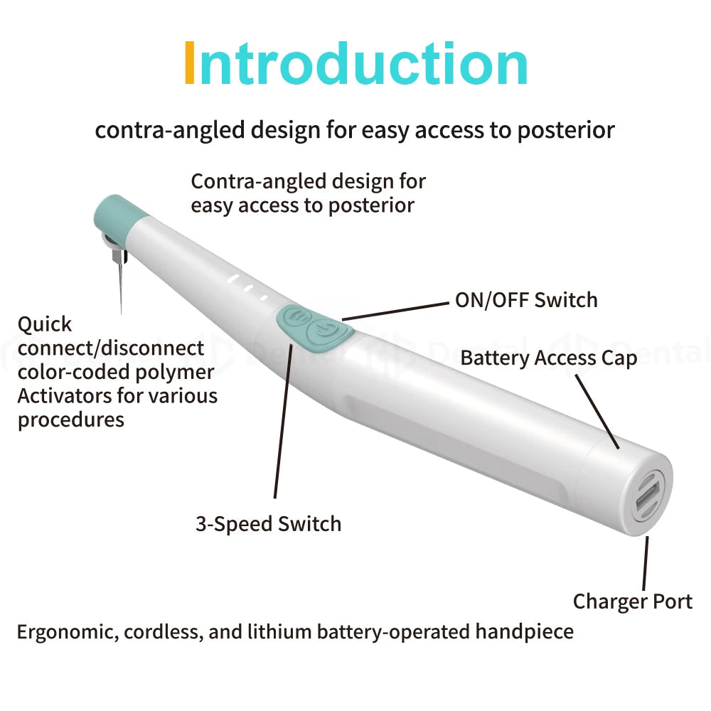 Dental Sonic Irrigator Endo File Sonic Activator for Root Canal Dental Instrument Endo Cleaning with 120pcs Tips A3