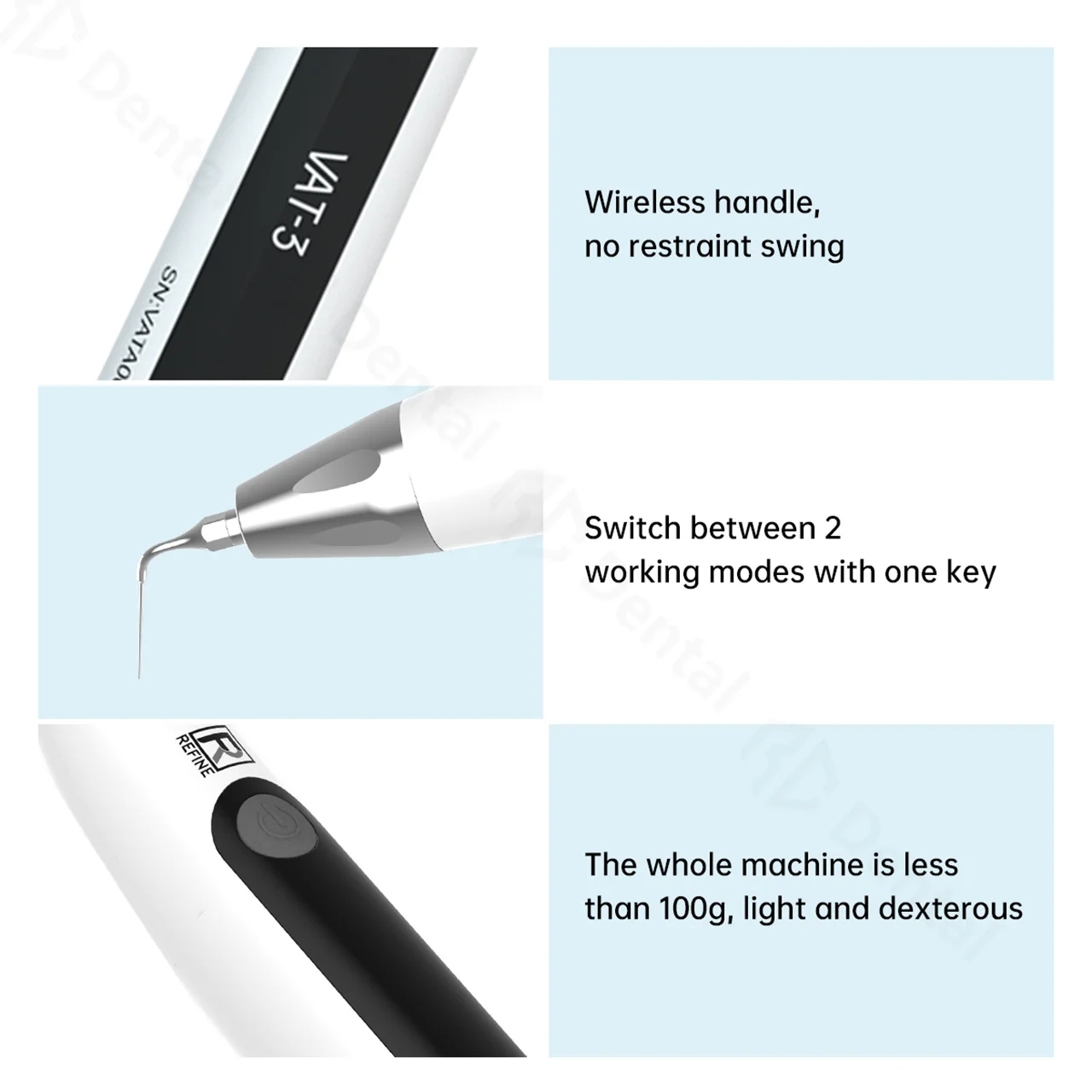 Wireless Ultrasonic Activator Dental Instrument Sonic Irrigator Endo Sonic Activator For Root Canal Tips Dentistry Tools VAT-3