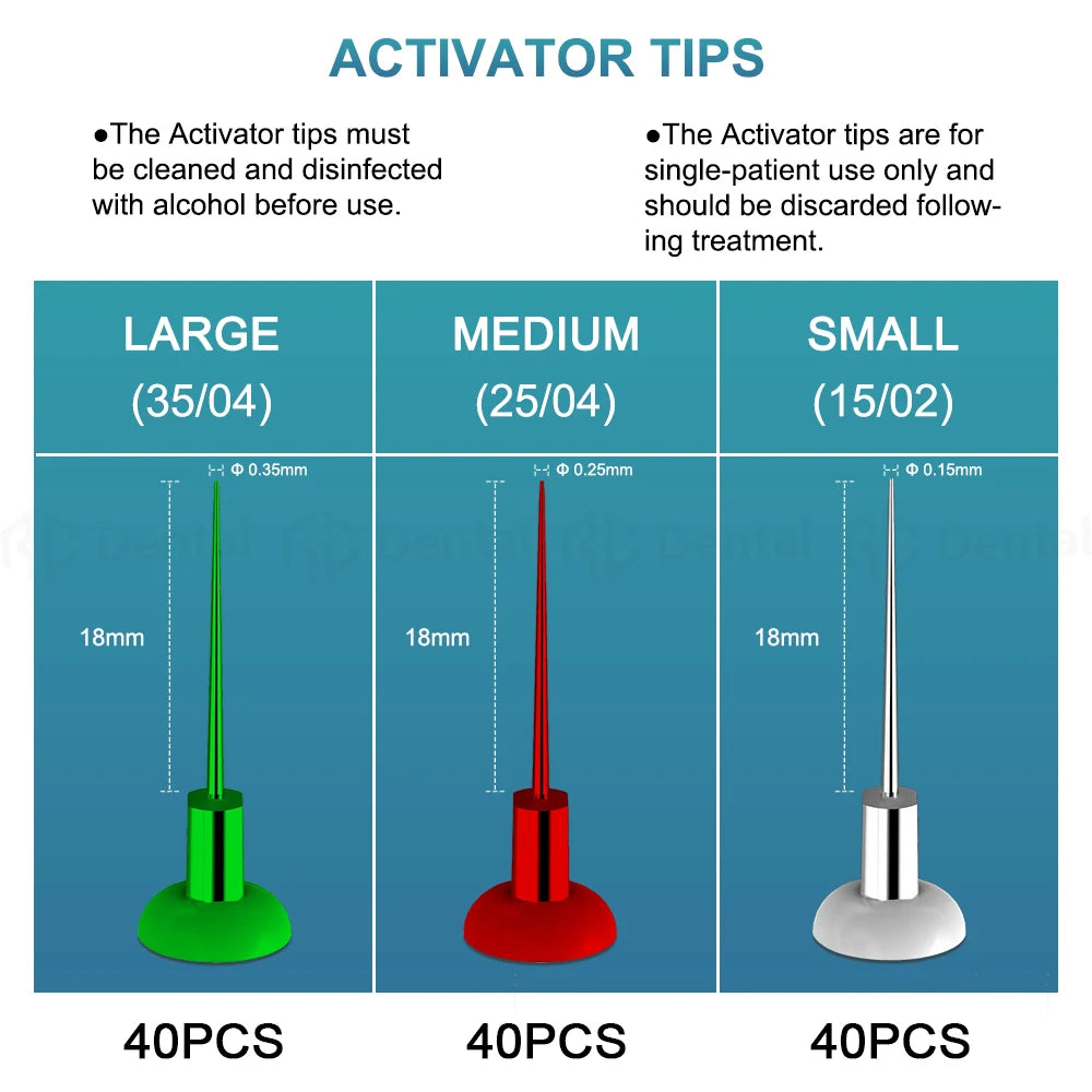 Dental Sonic Irrigator Endo File Sonic Activator for Root Canal Dental Instrument Endo Cleaning with 120pcs Tips A3