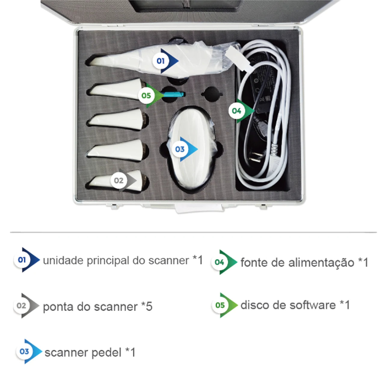 Sensor Digital Intraoral Dental com Software, Scanner 3D, Cor Real CAD CAM, Cadeira Side System, Medit