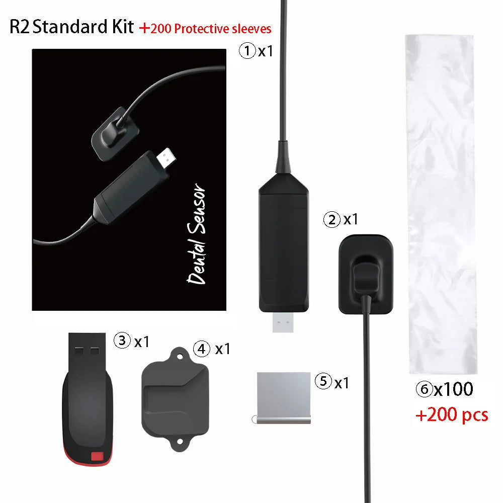 Sensor dental médico de raio x, sistema intraoral digital de transmissão rápida, inclui software, cabo de 3m